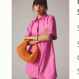 NWOT By Anthropologie Faux Leather Shirt Dres